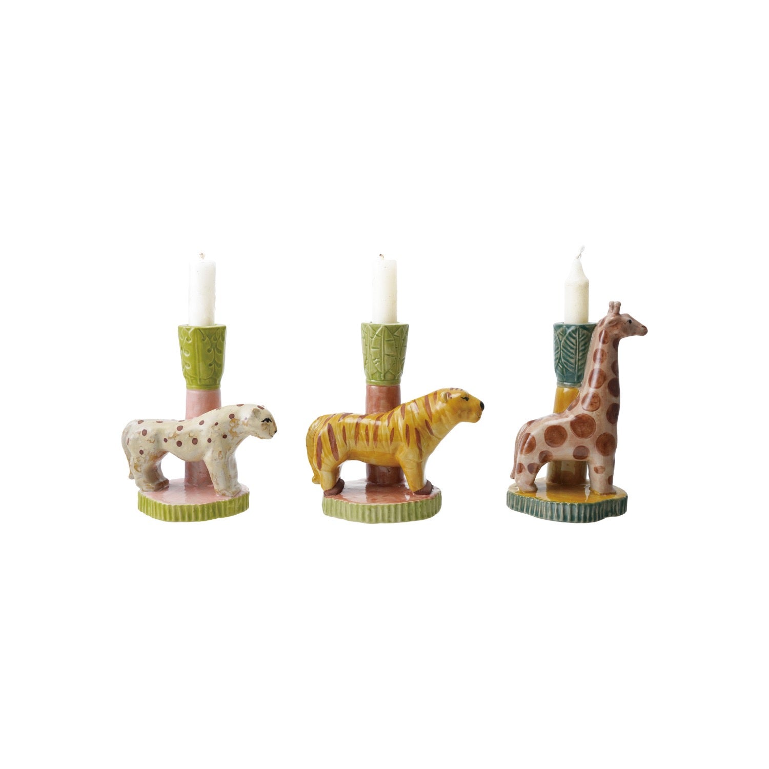 Safari Animal Candleholders - Set of 3
