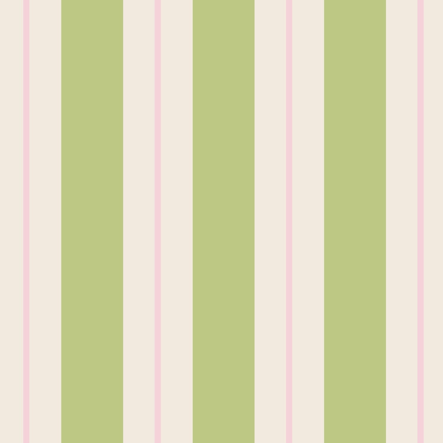 Green and Pink Awning Stripe Cocktail Napkin - Pack of 20