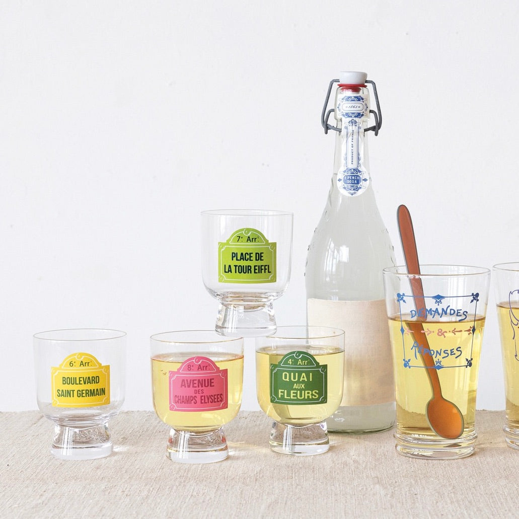 Paris Street Sign Drinkware - Set of 4