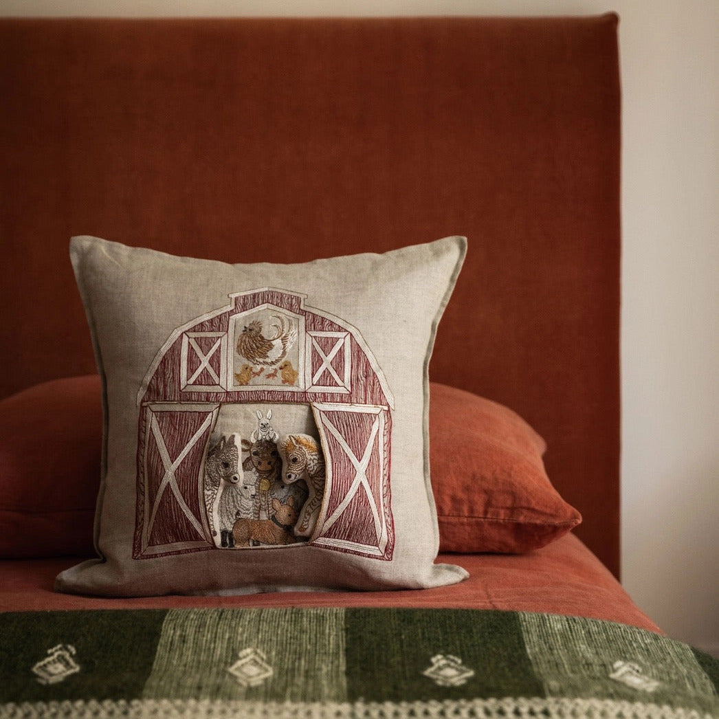 Red Barn Pocket Pillow