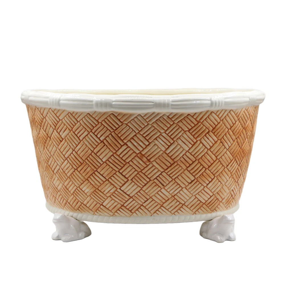 Ceramic Basket Weave Planter
