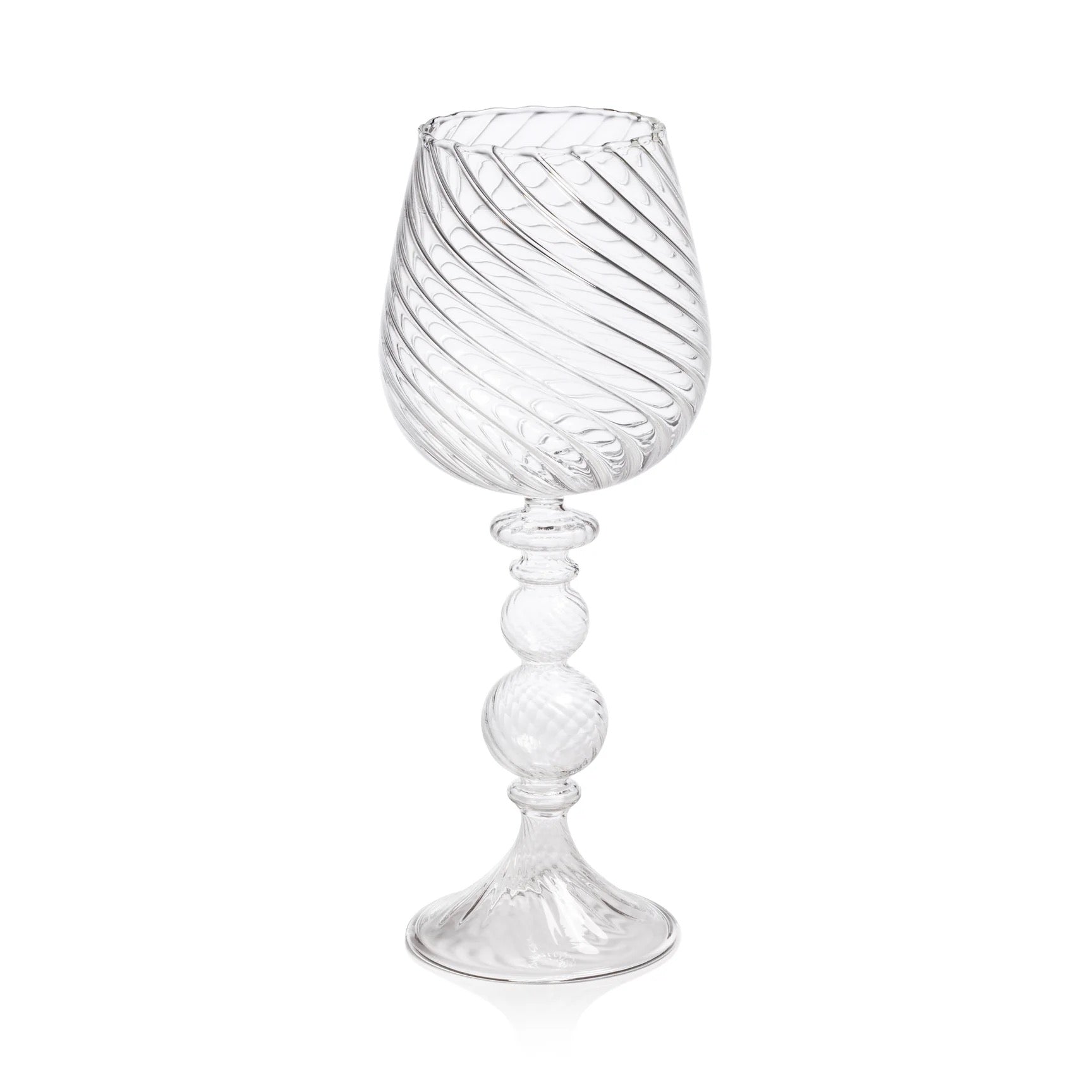 Twisted Red Wine Glass