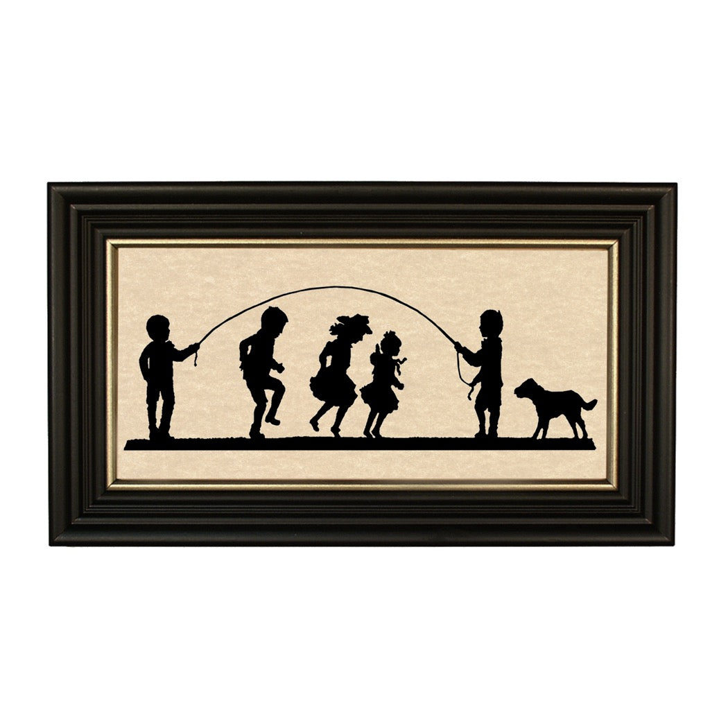 Children Playing Silhouette Wall Art