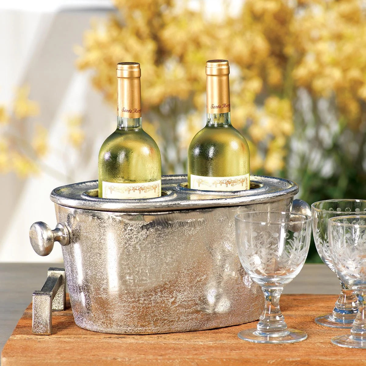 Spring Leaves Wine Glass