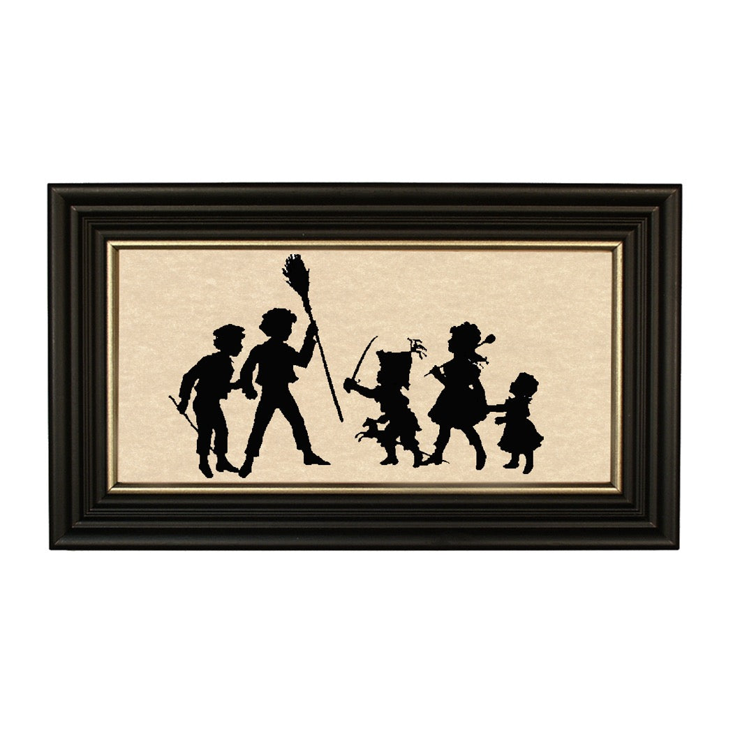Children Playing Soldiers Silhouette Wall Art