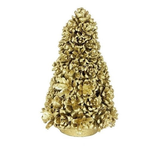 Gold Pine Cone Tree 12"