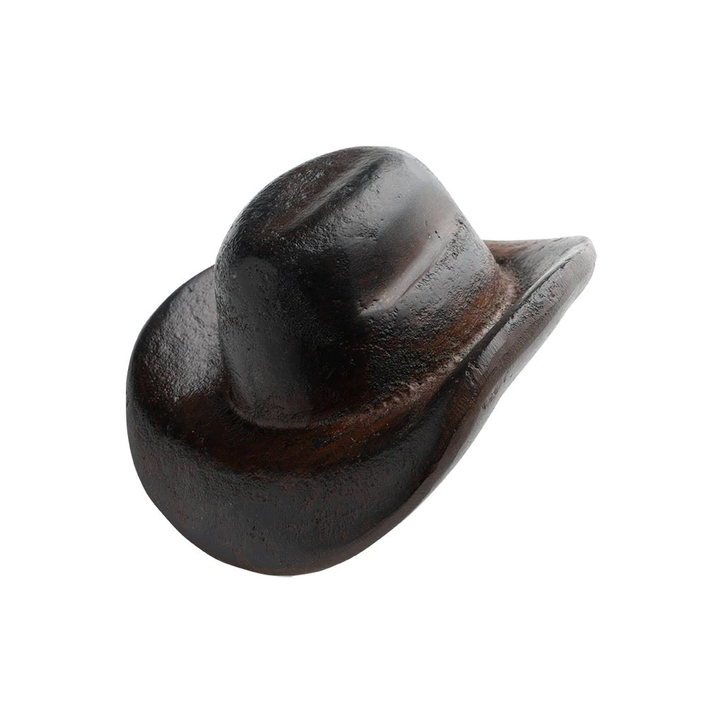Wooden cowboy hat on a white background