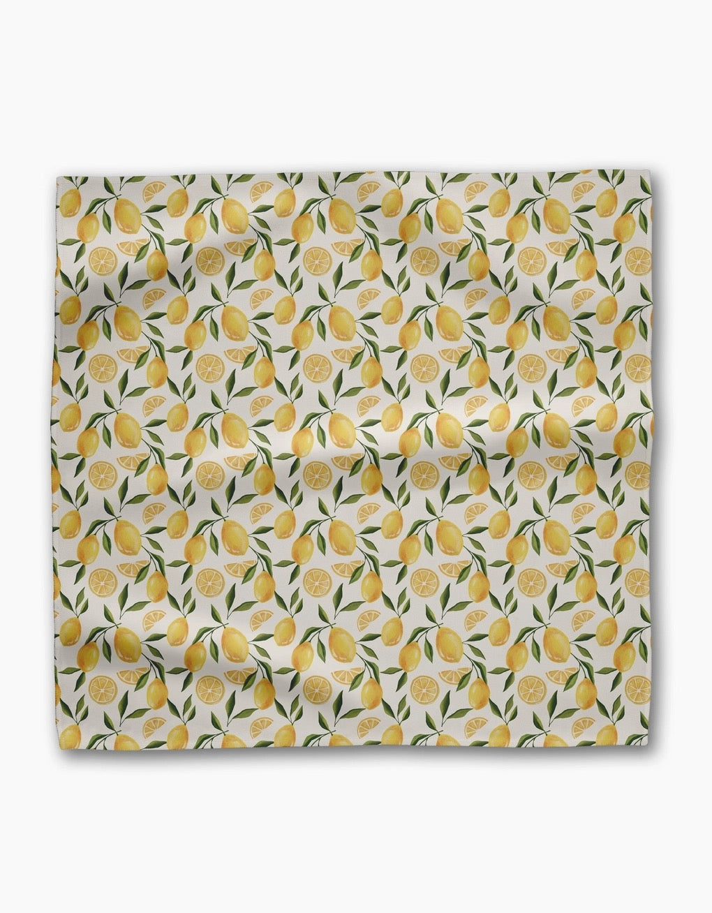 Fabric with lemon pattern on a white background