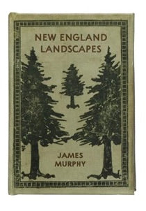 Book cover of 'New England Landscapes' by James Murphy with tree illustrations.