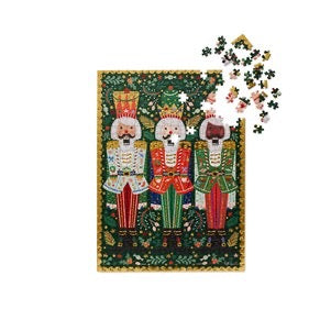 Jigsaw puzzle with Nutcracker design on a white background