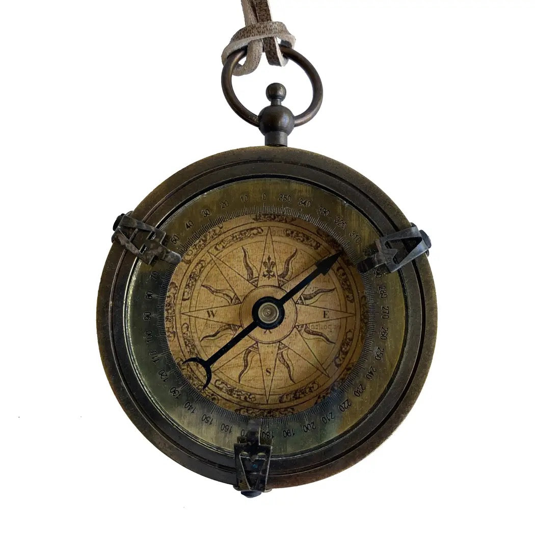 Vintage-style compass with detailed design on a white background