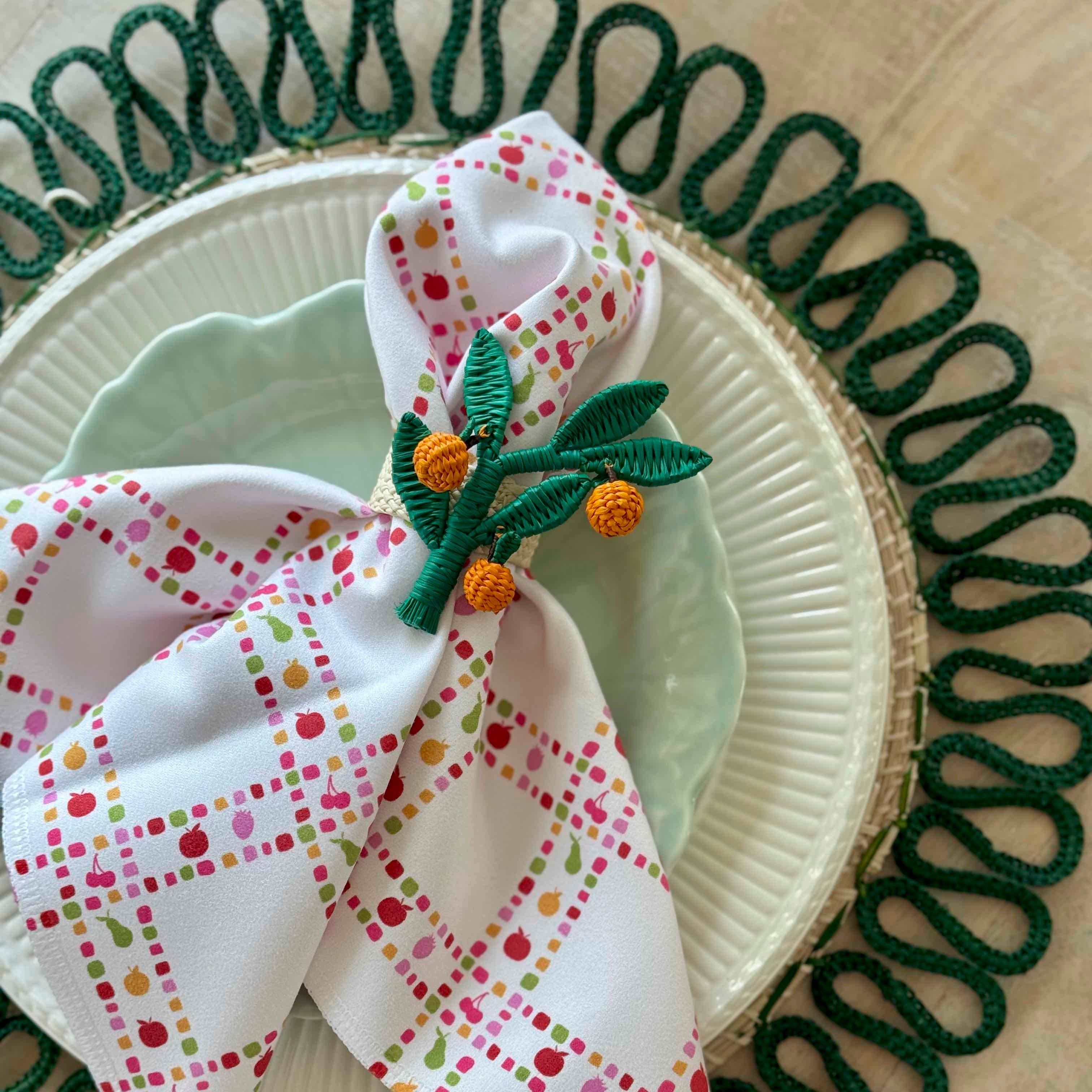 Orange Branch Napkin Ring