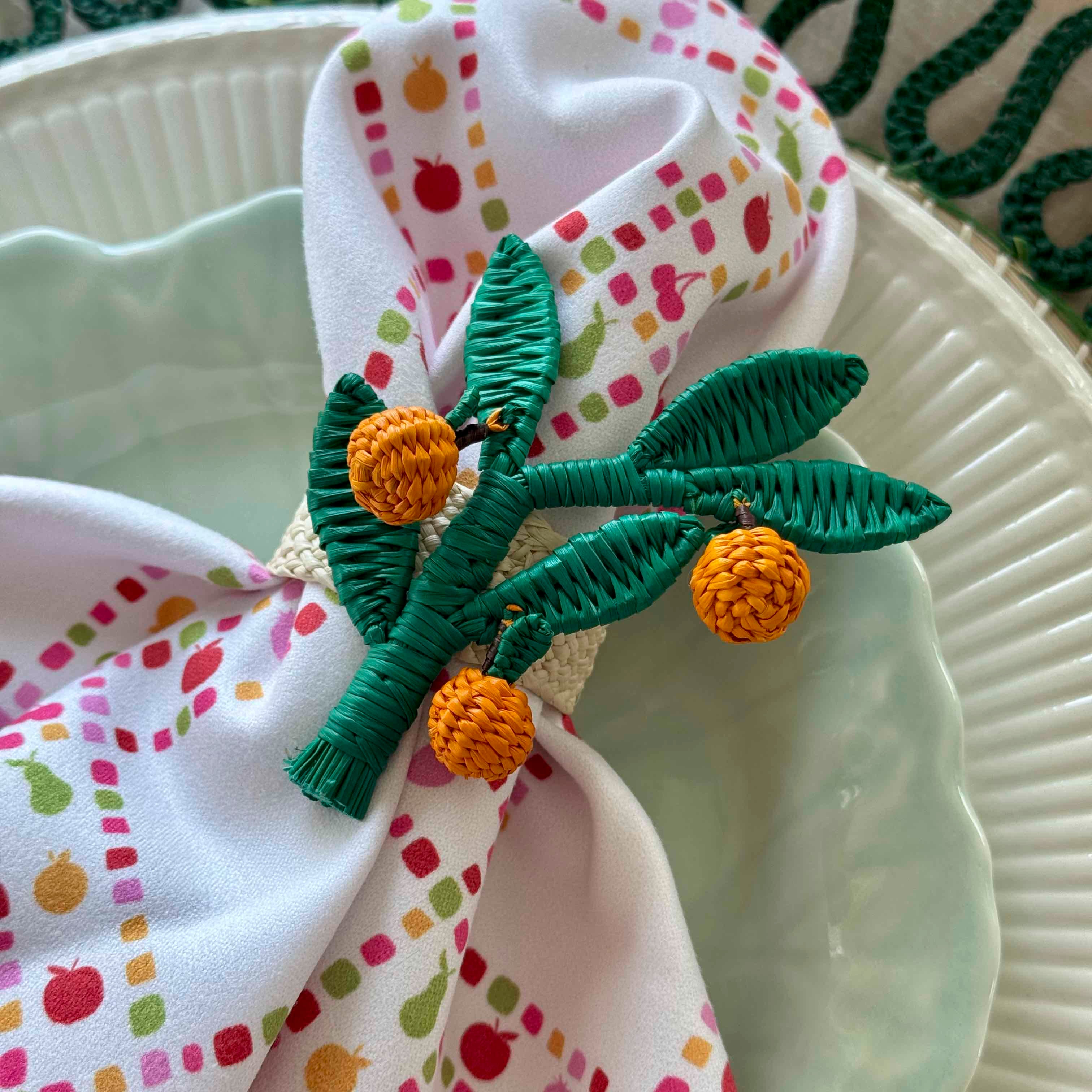 Orange Branch Napkin Ring