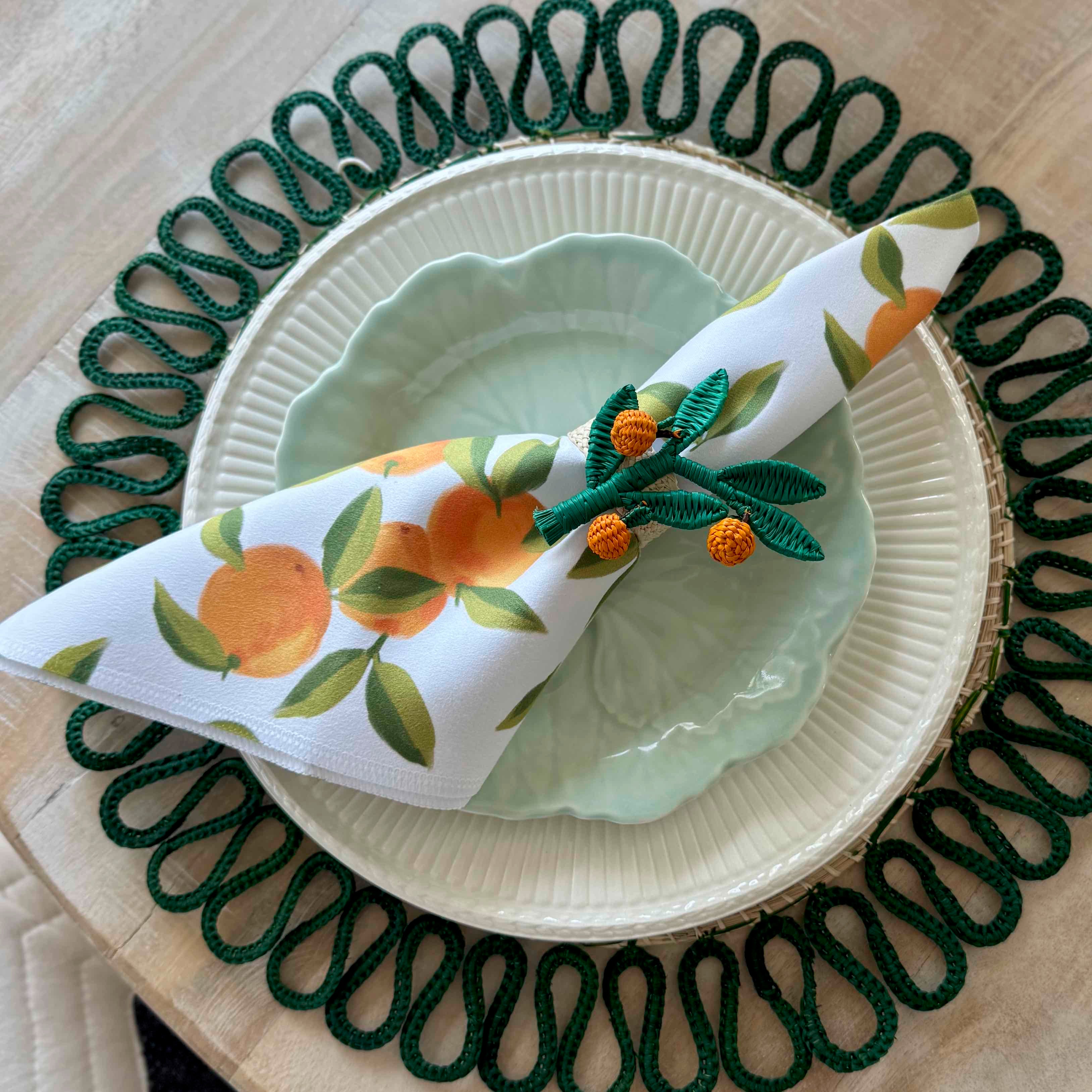 Orange Branch Napkin Ring