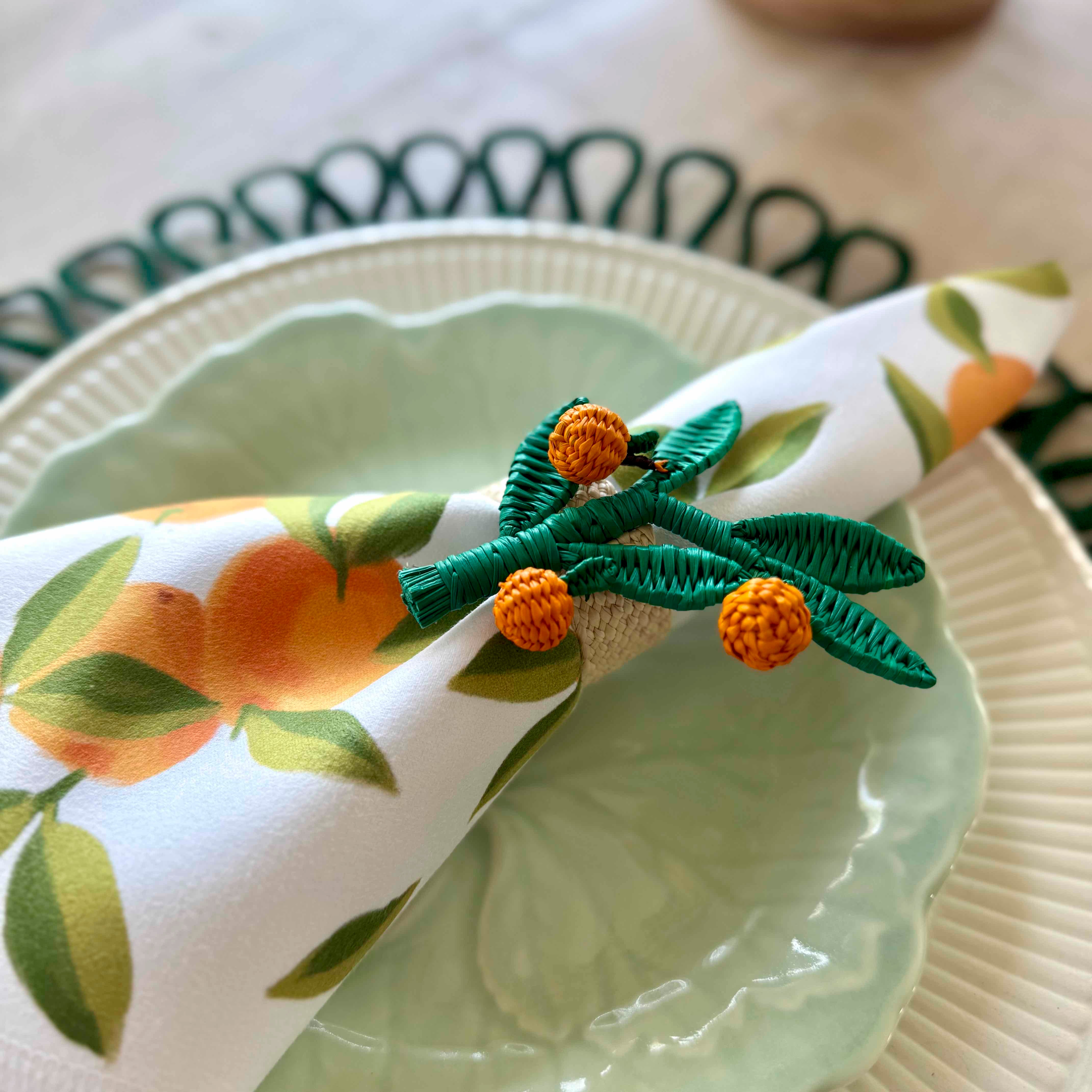 Orange Branch Napkin Ring