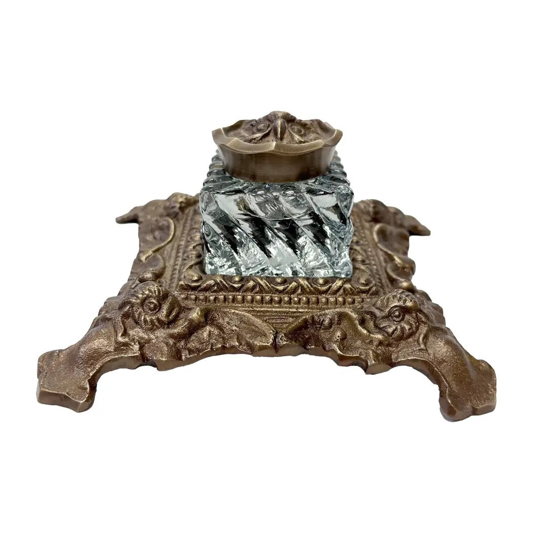 Ornate Owl Inkwell
