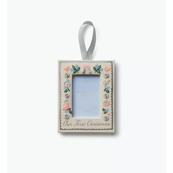 Our First Christmas Embroidered Frame Ornament