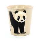 Ceramic cup with a panda design on a white background