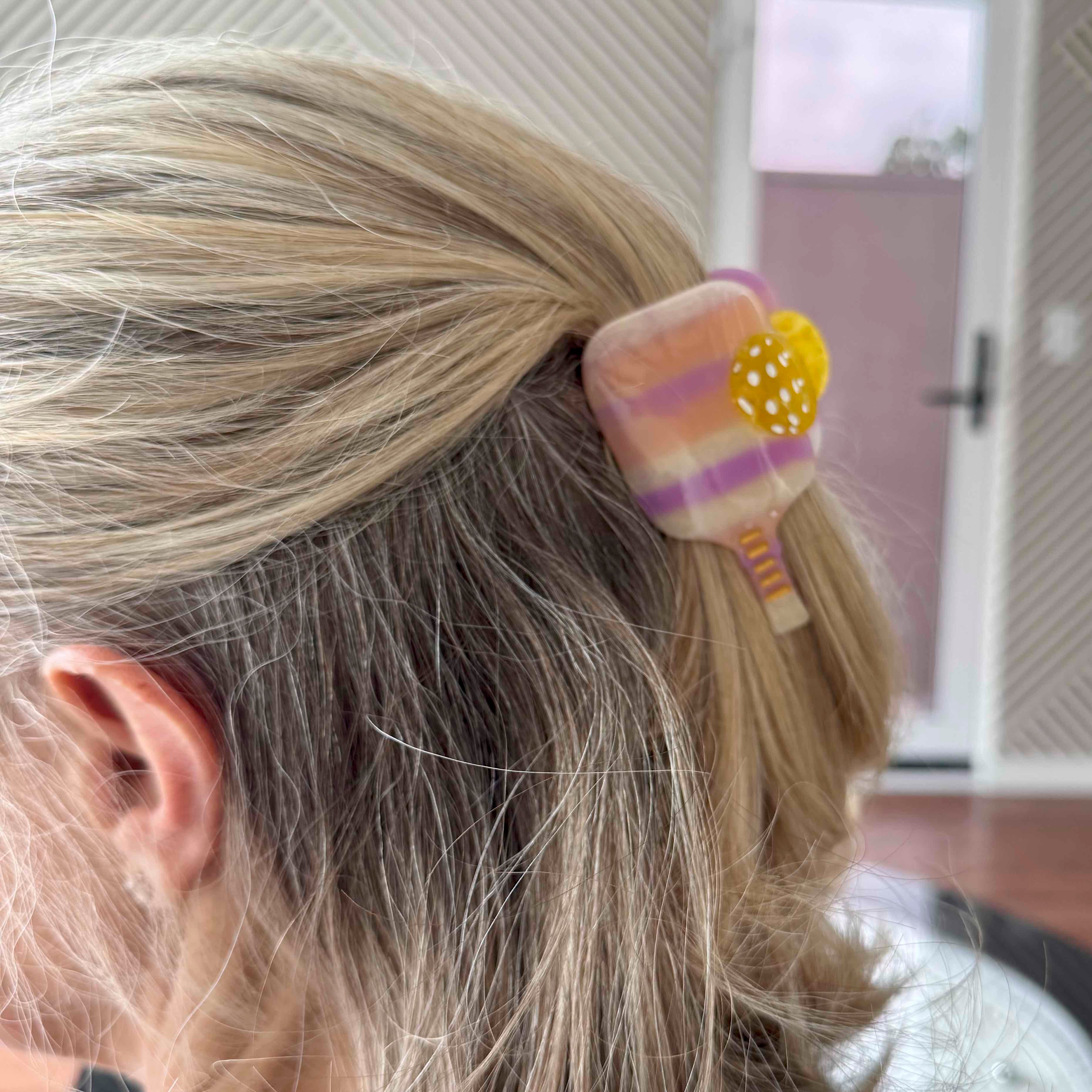 Pickleball Paddle Claw Hair Clip