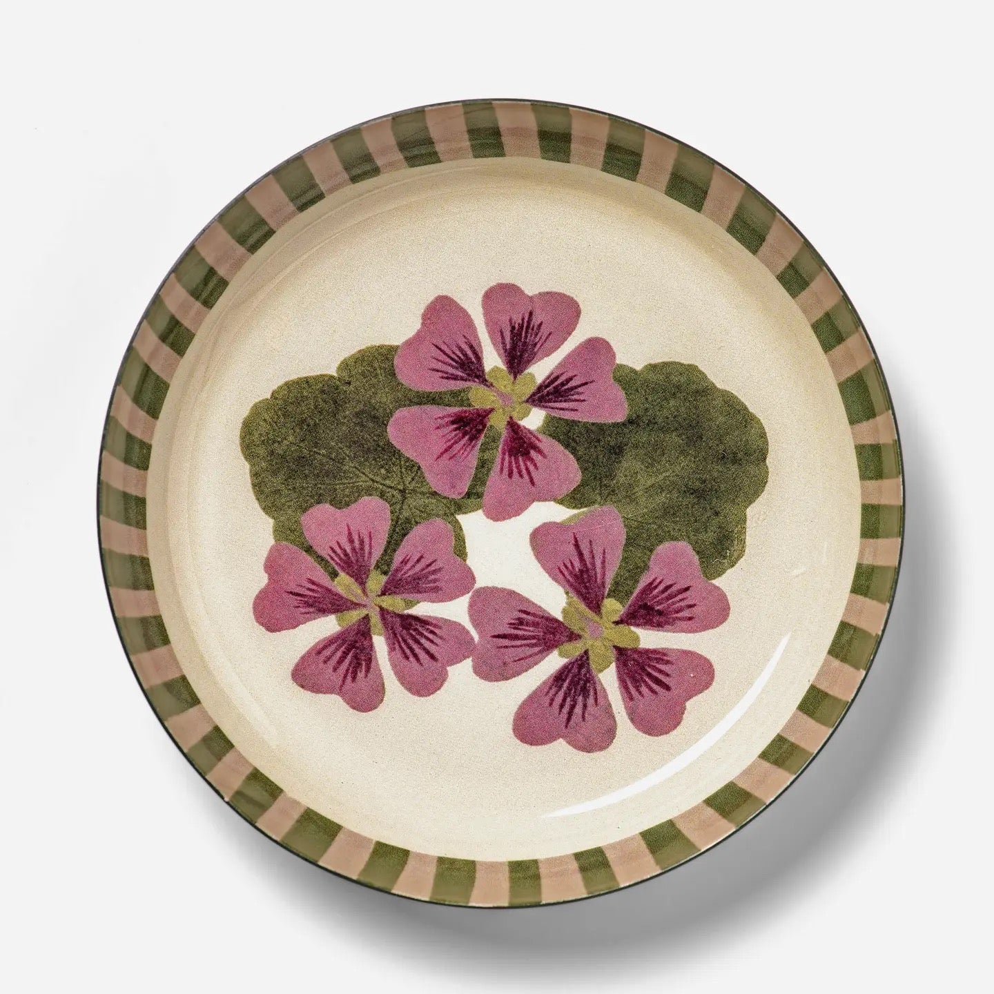 Pink Geranium Enamel Tray