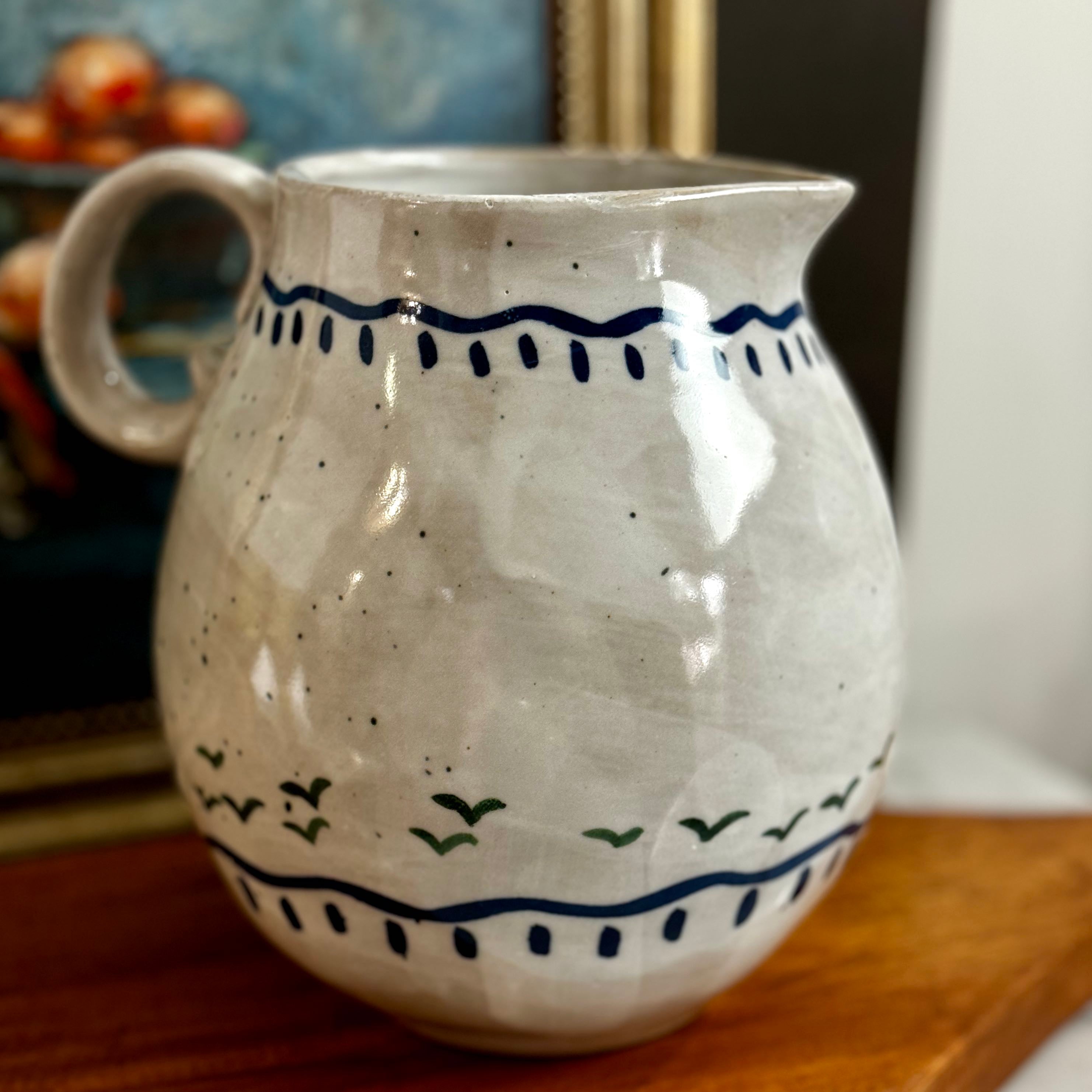 Primitive Horse Stoneware Pitcher