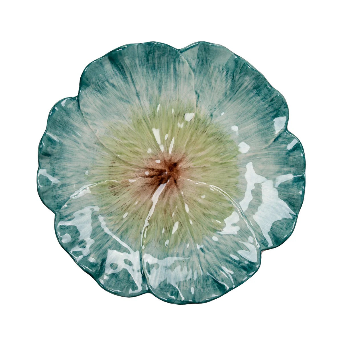 Decorative plate with a floral design on a white background