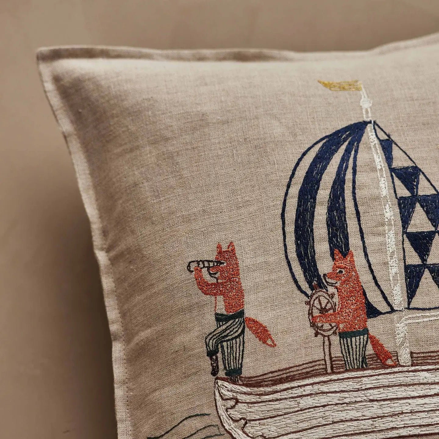 Sailing Foxes Pillow