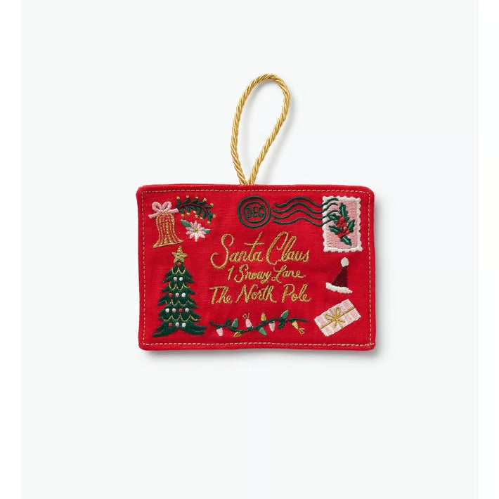 Santa Letter Embroidered Ornament