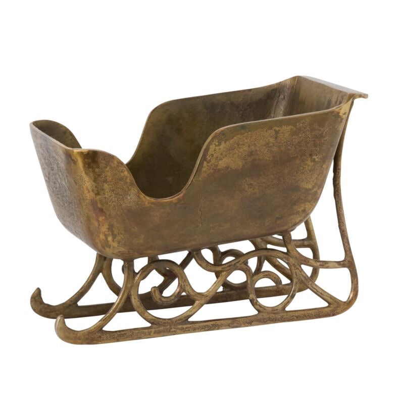 Decorative metal sleigh on a white background