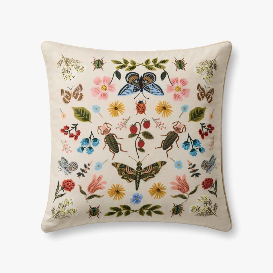 Spring Mix Embroidered Pillow by Rifle Paper Co. x Loloi