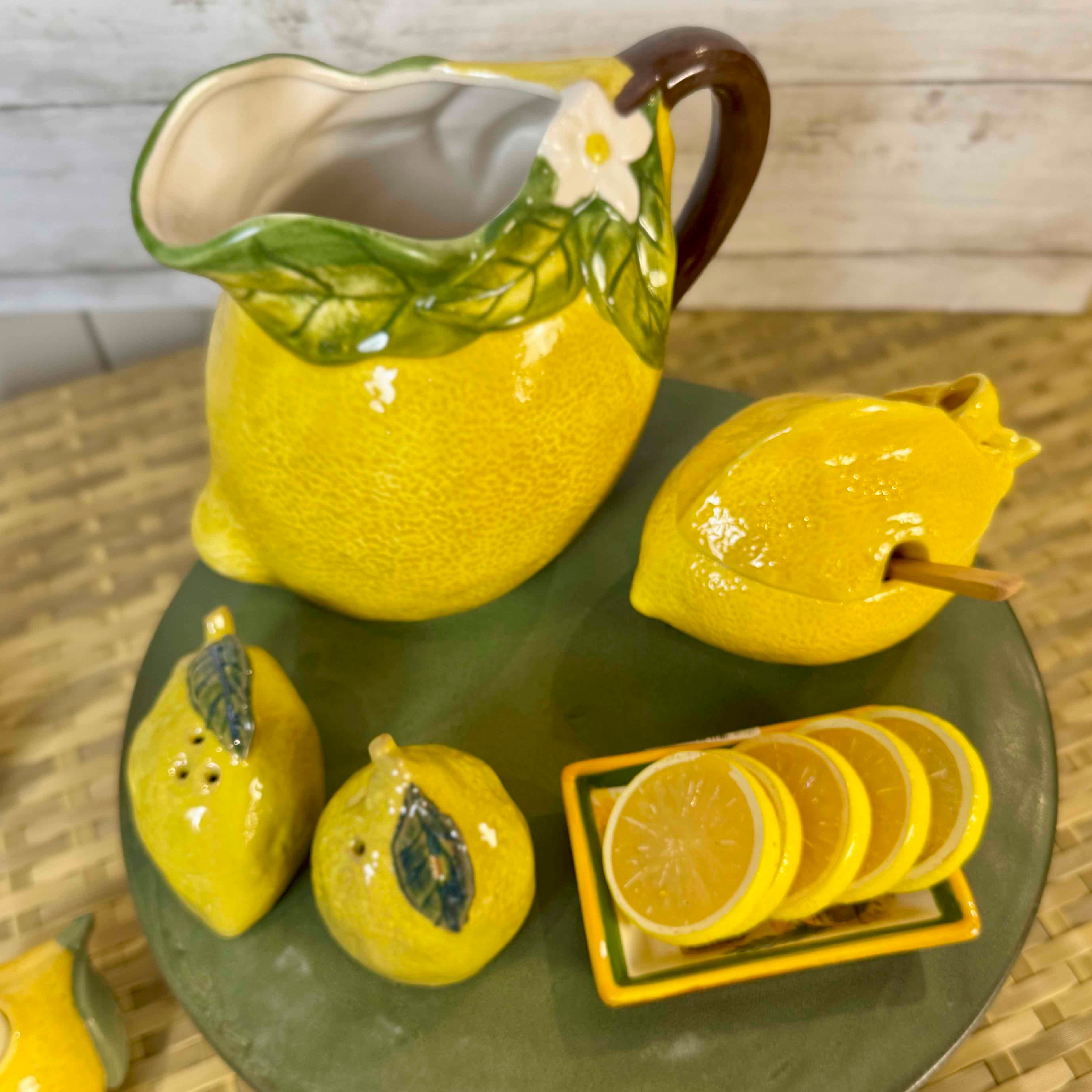 Stoneware Lemon Pitcher