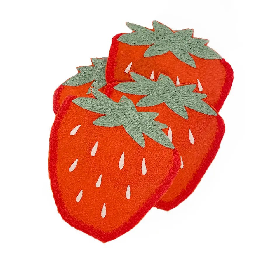 Strawberry Cocktail Napkins - Set of 4