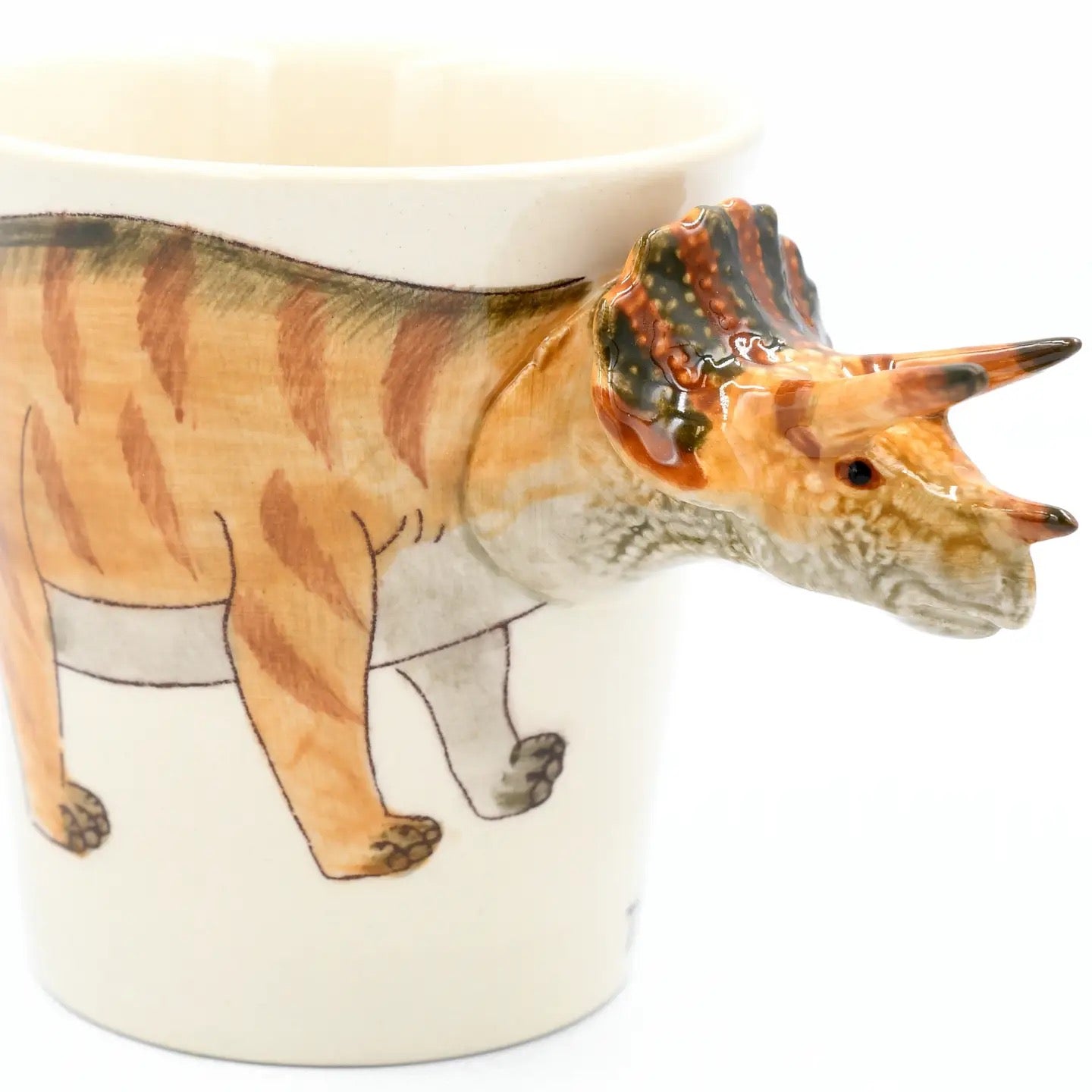 Triceratops mug on a white background