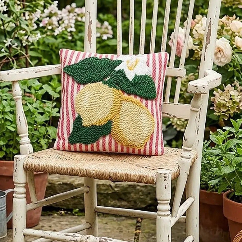 Tufted Lemon Accent Pillow