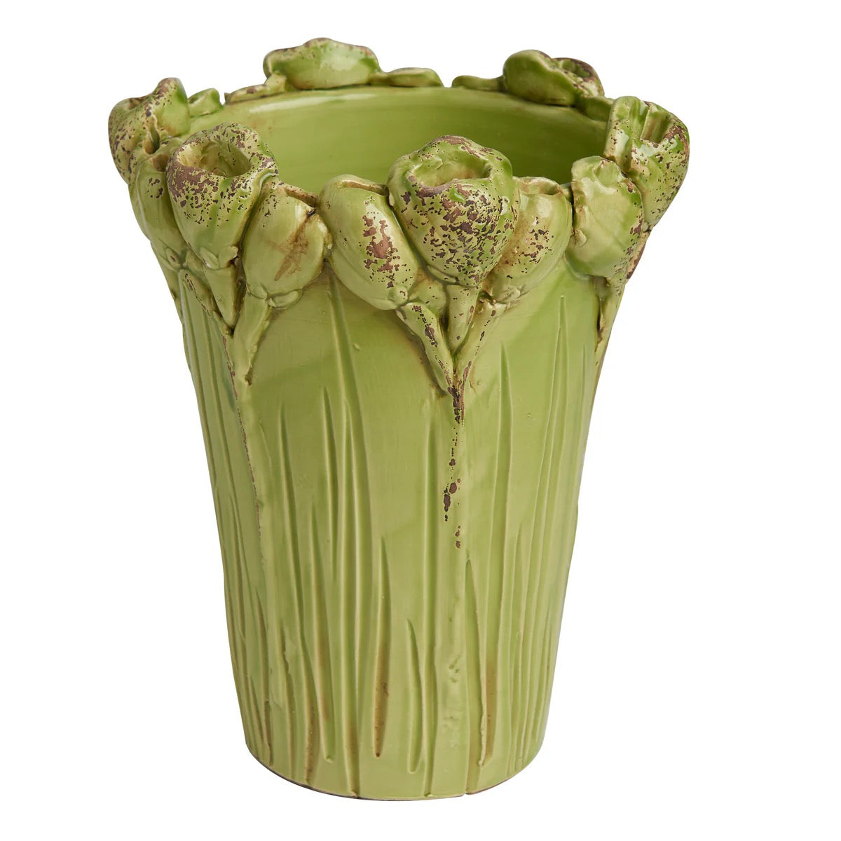 Tulip Top Green Vase