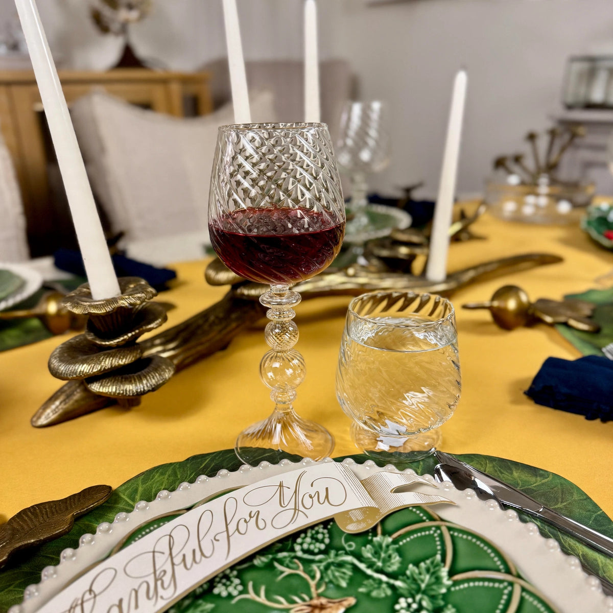Twisted Red Wine Glass