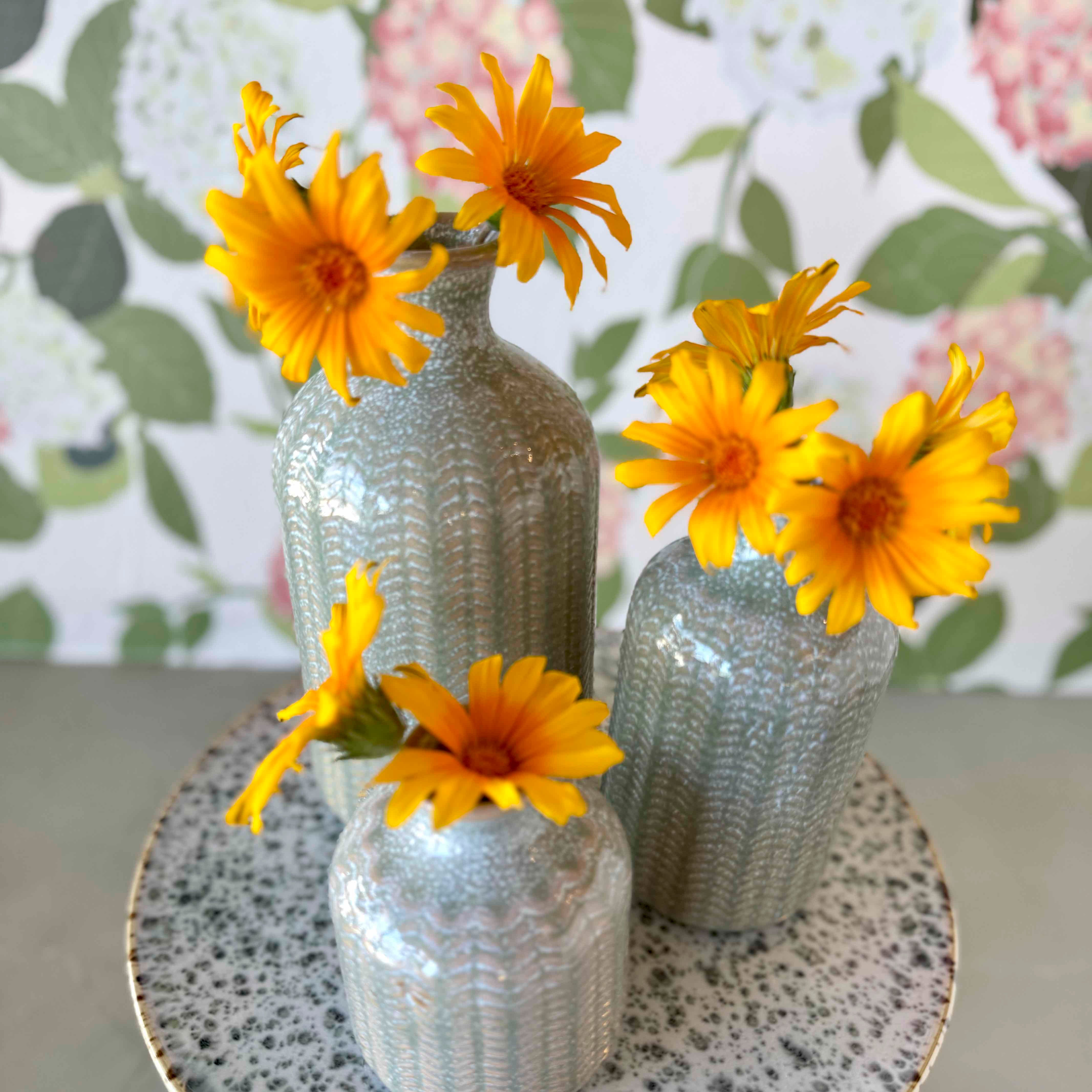 Squama Stoneware Vases Set of 3