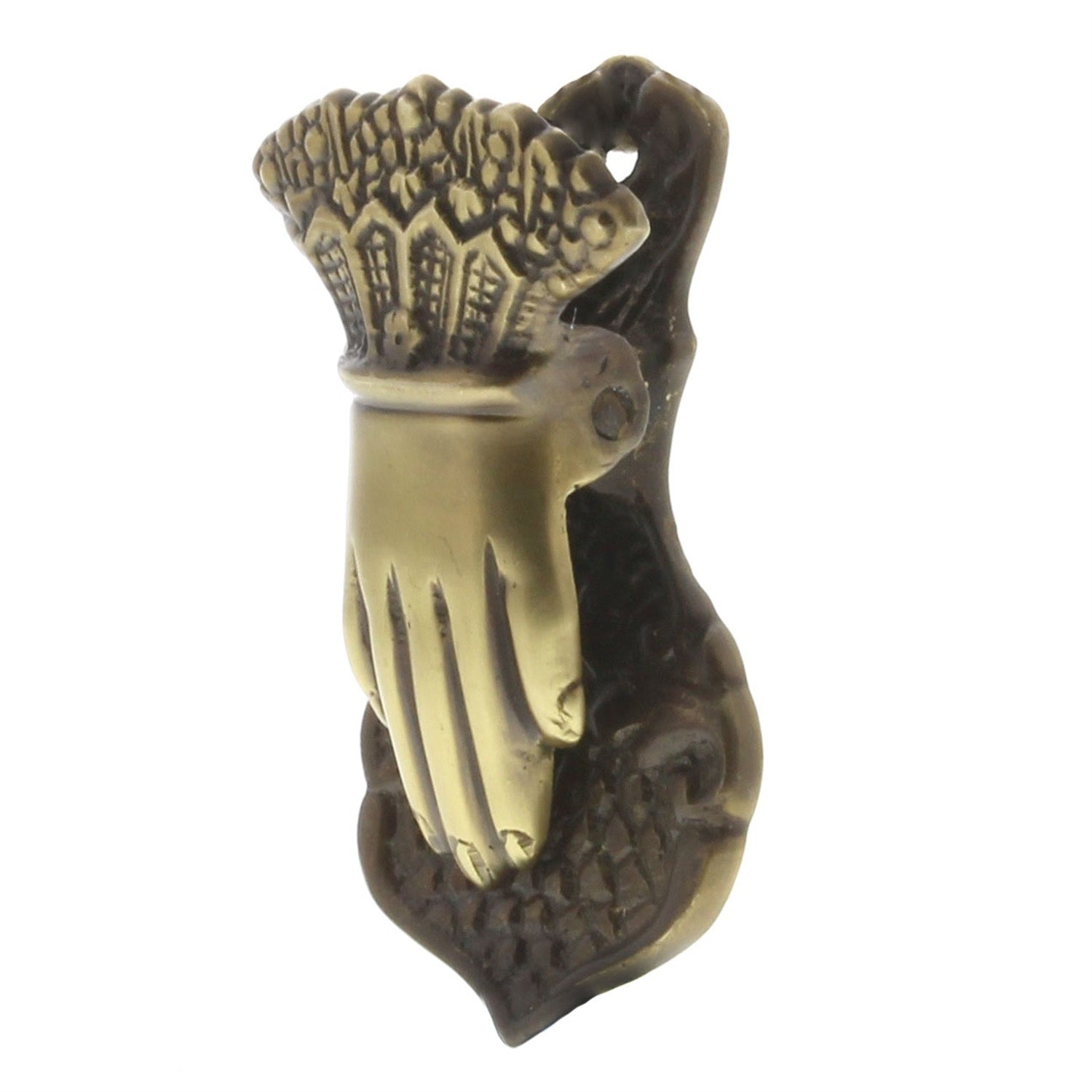 Bronze Claddagh ring pendant on a white background