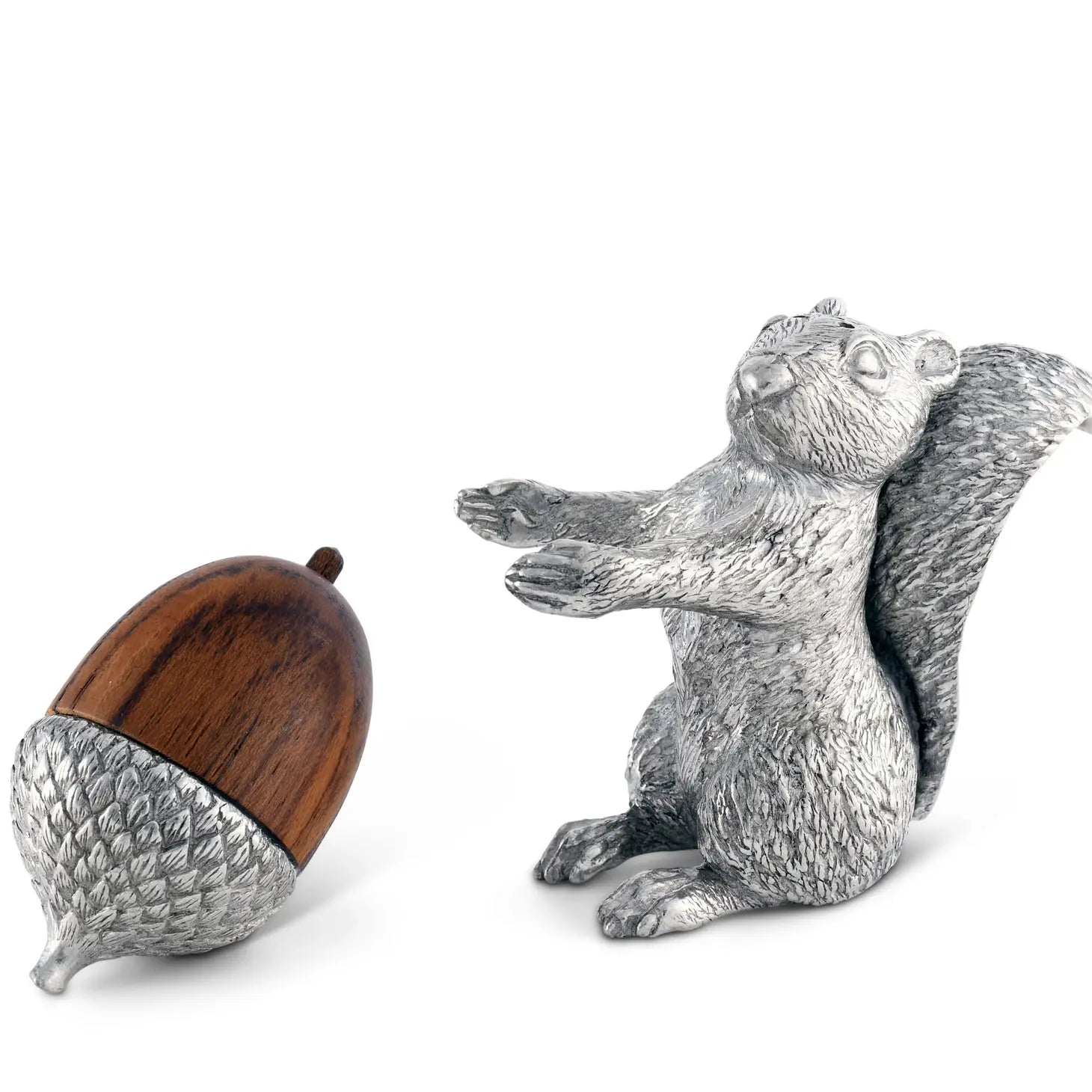 Squirrel with Wood Acron Salt and Pepper Set