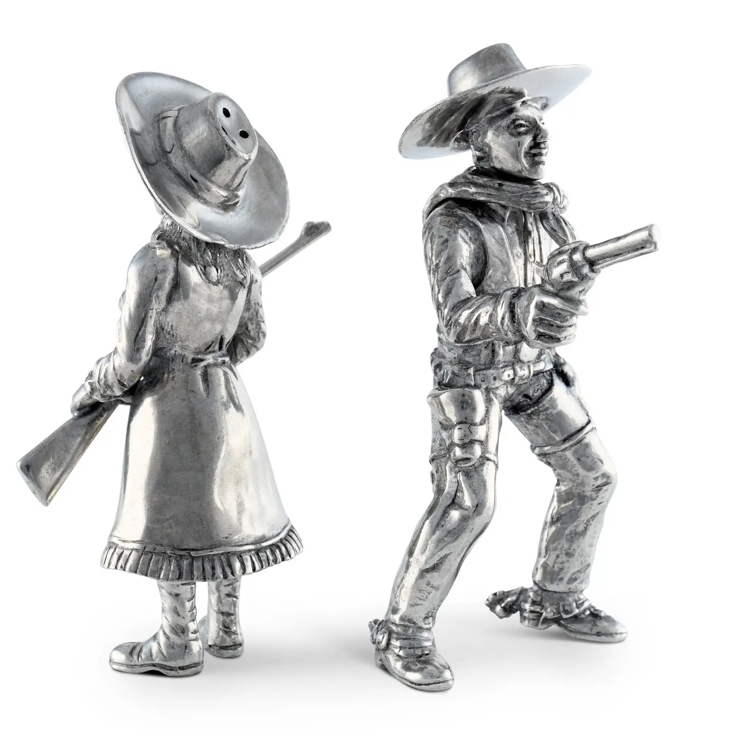 Pewter Cowpoke Couple Salt and Pepper Set