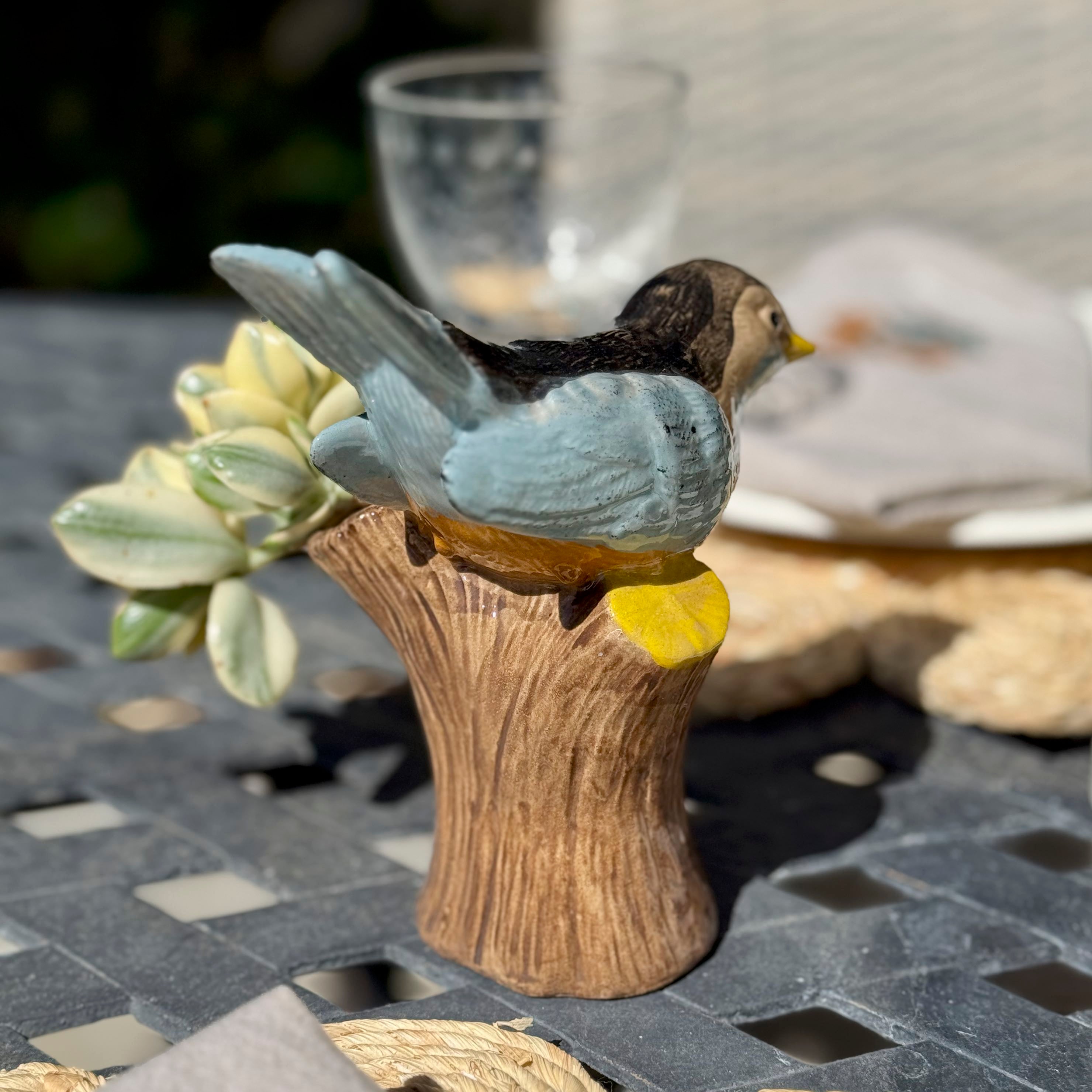Blue Bird on Branch Vase