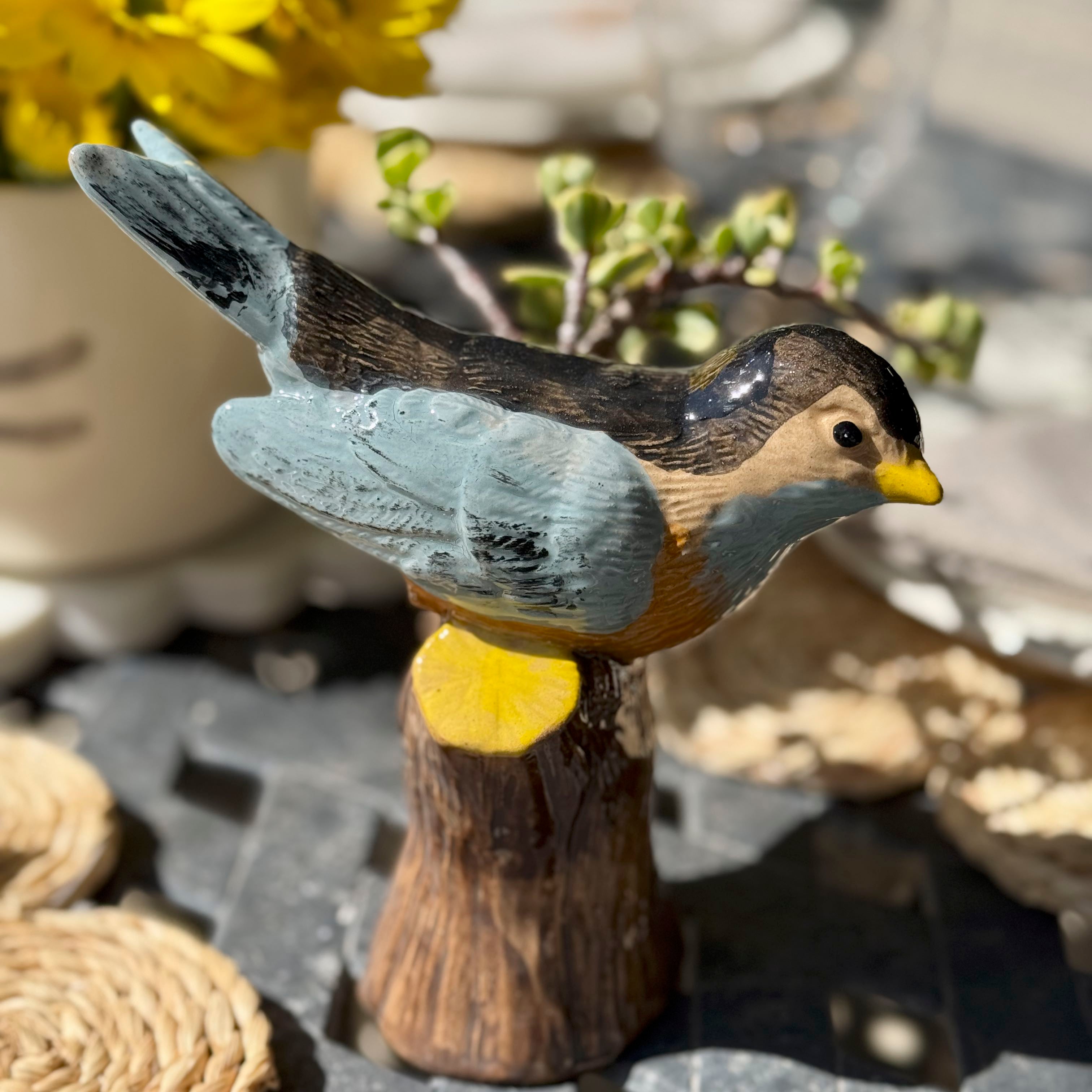 Blue Bird on Branch Vase