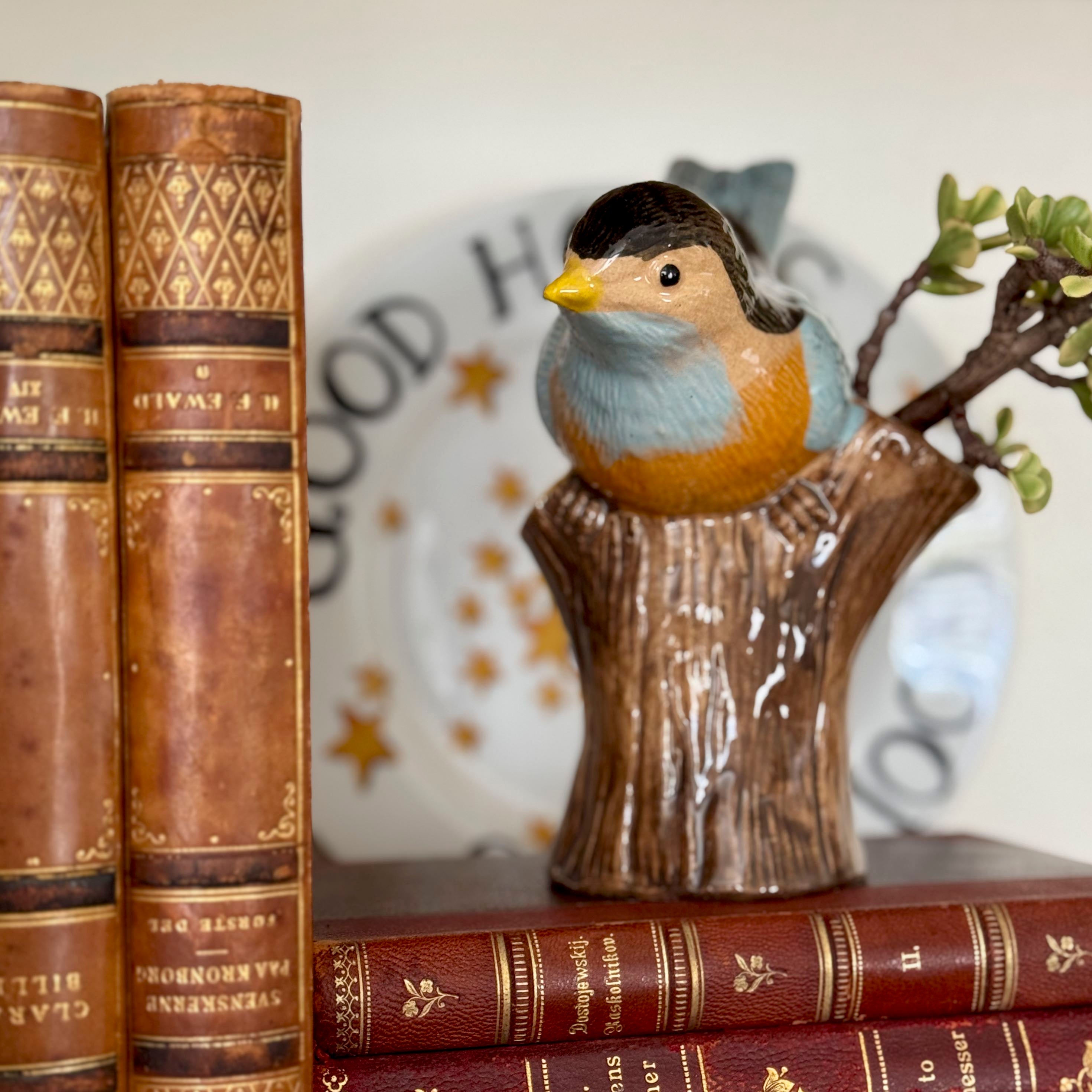 Blue Bird on Branch Vase
