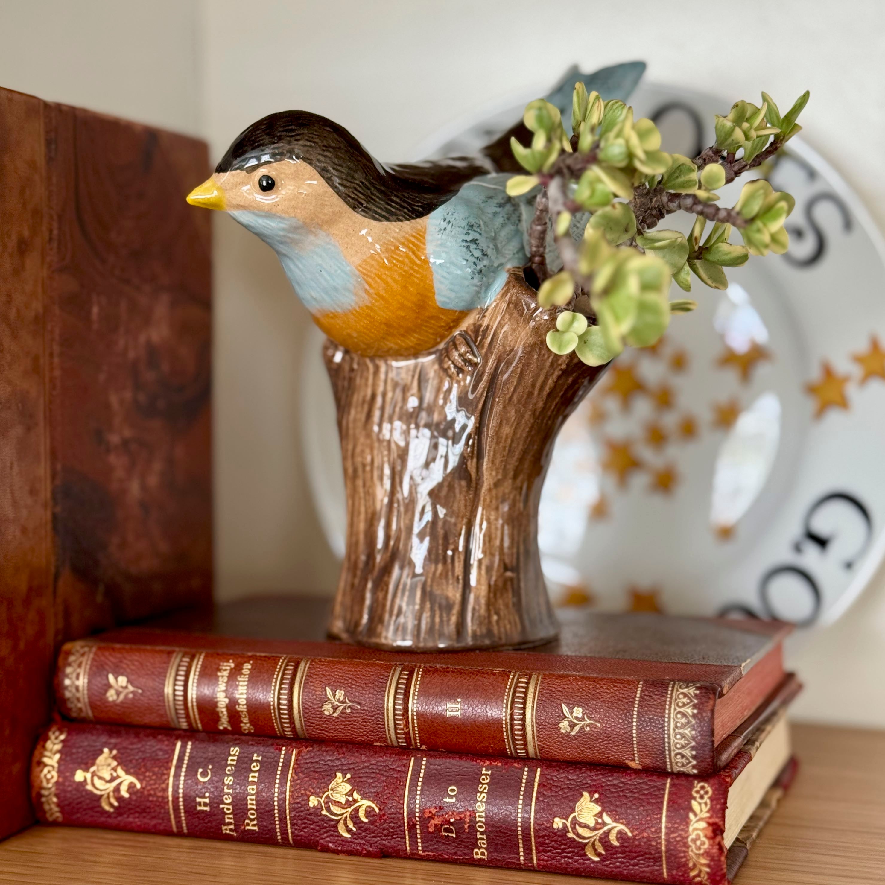Blue Bird on Branch Vase