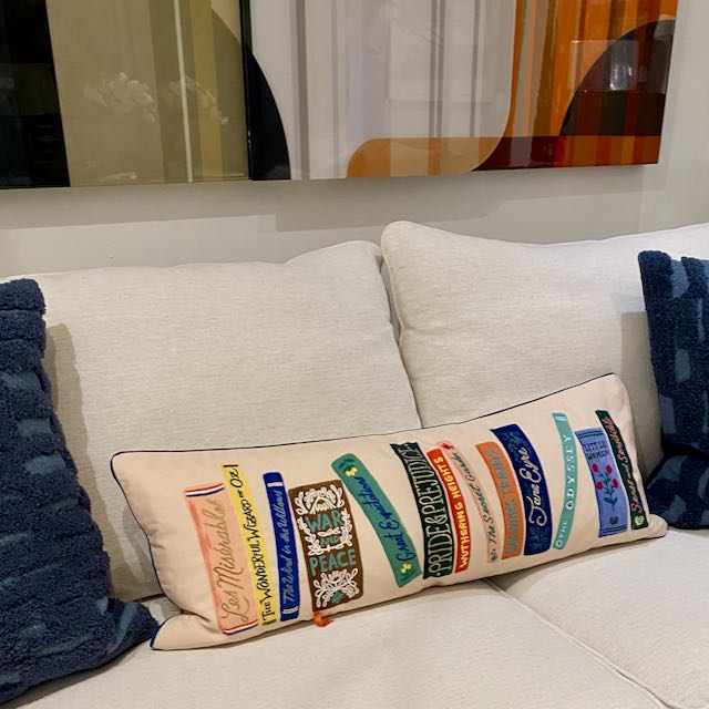 Books Pillow from Rifle Paper Co.