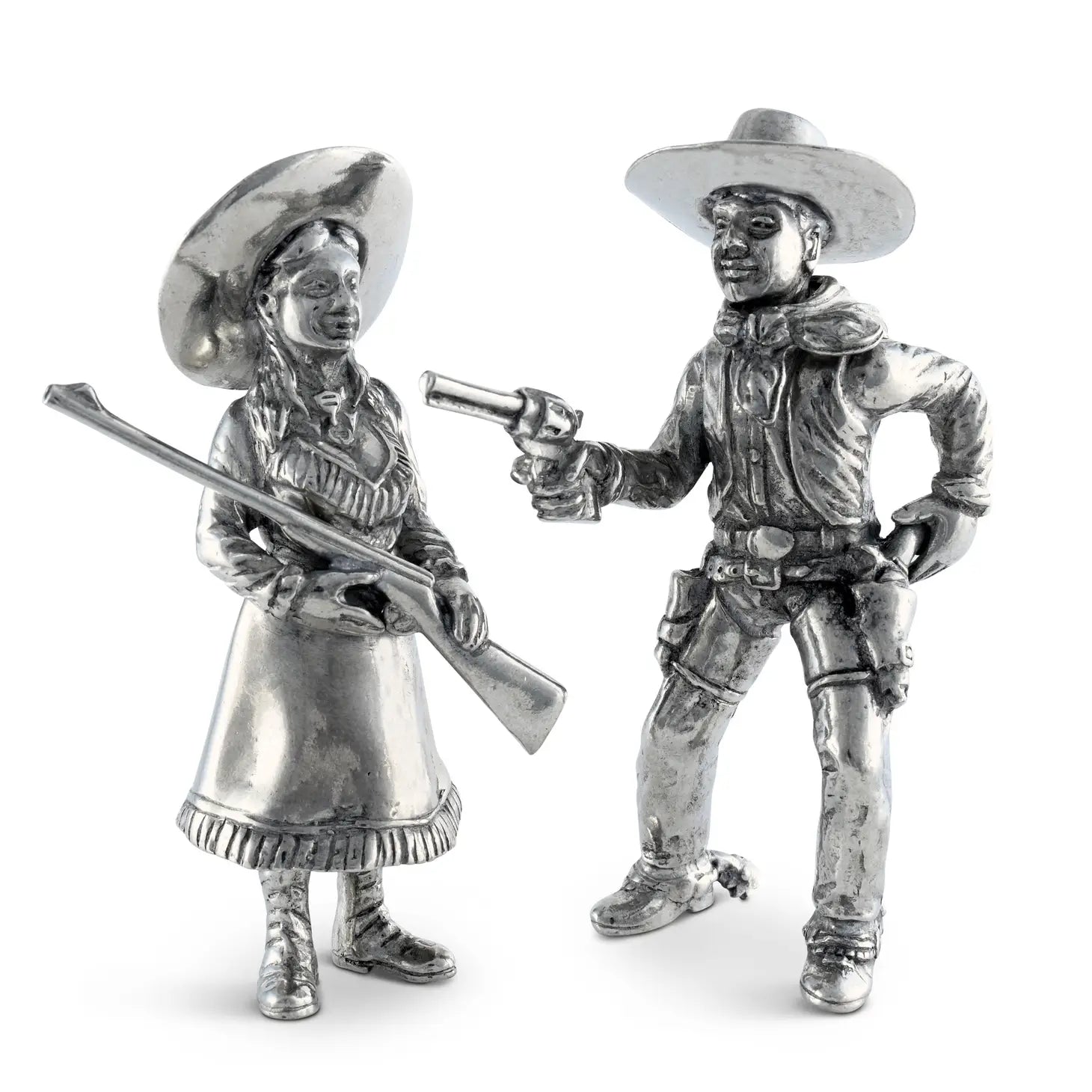 Pewter Cowpoke Couple Salt and Pepper Set
