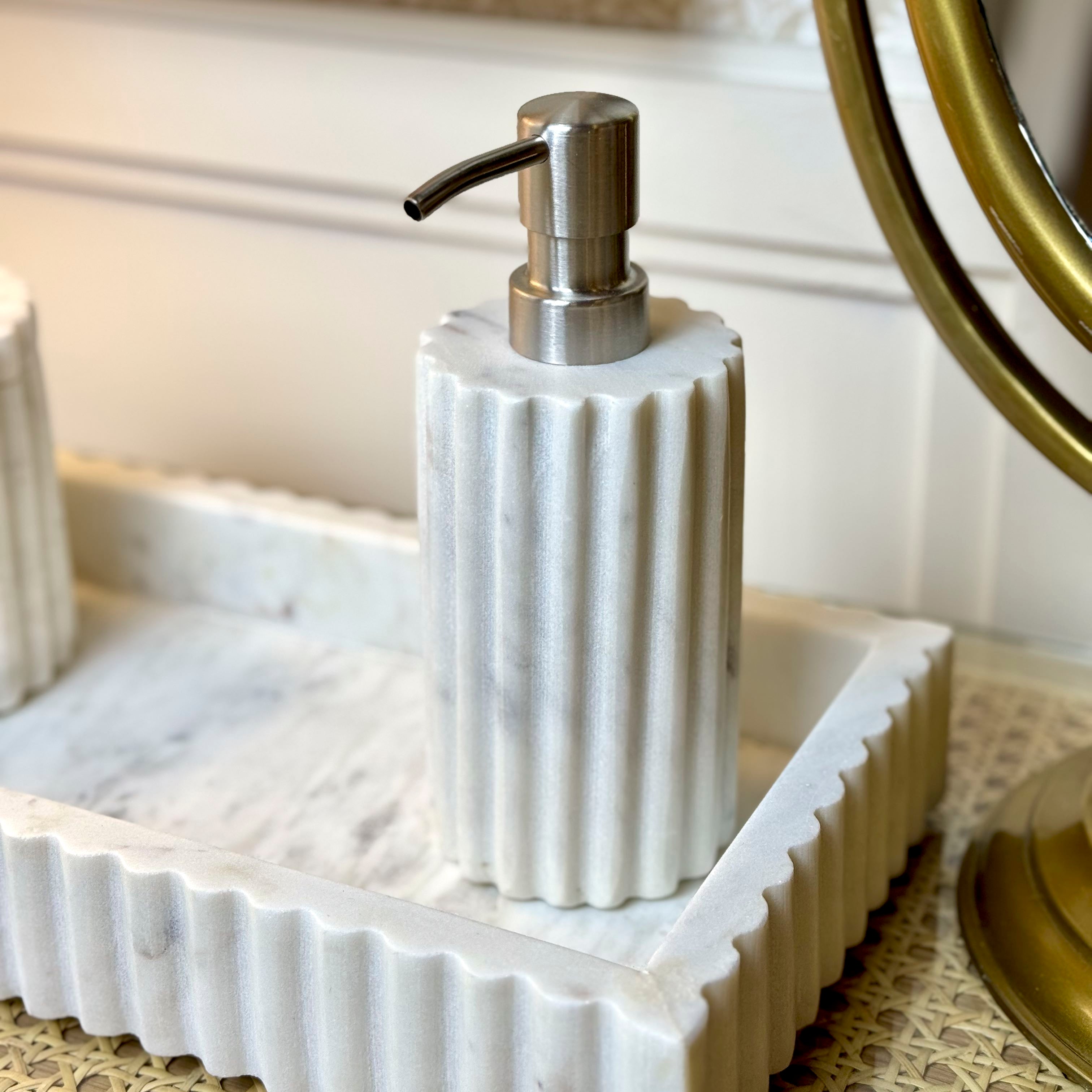 Fluted Marble Tray - Small