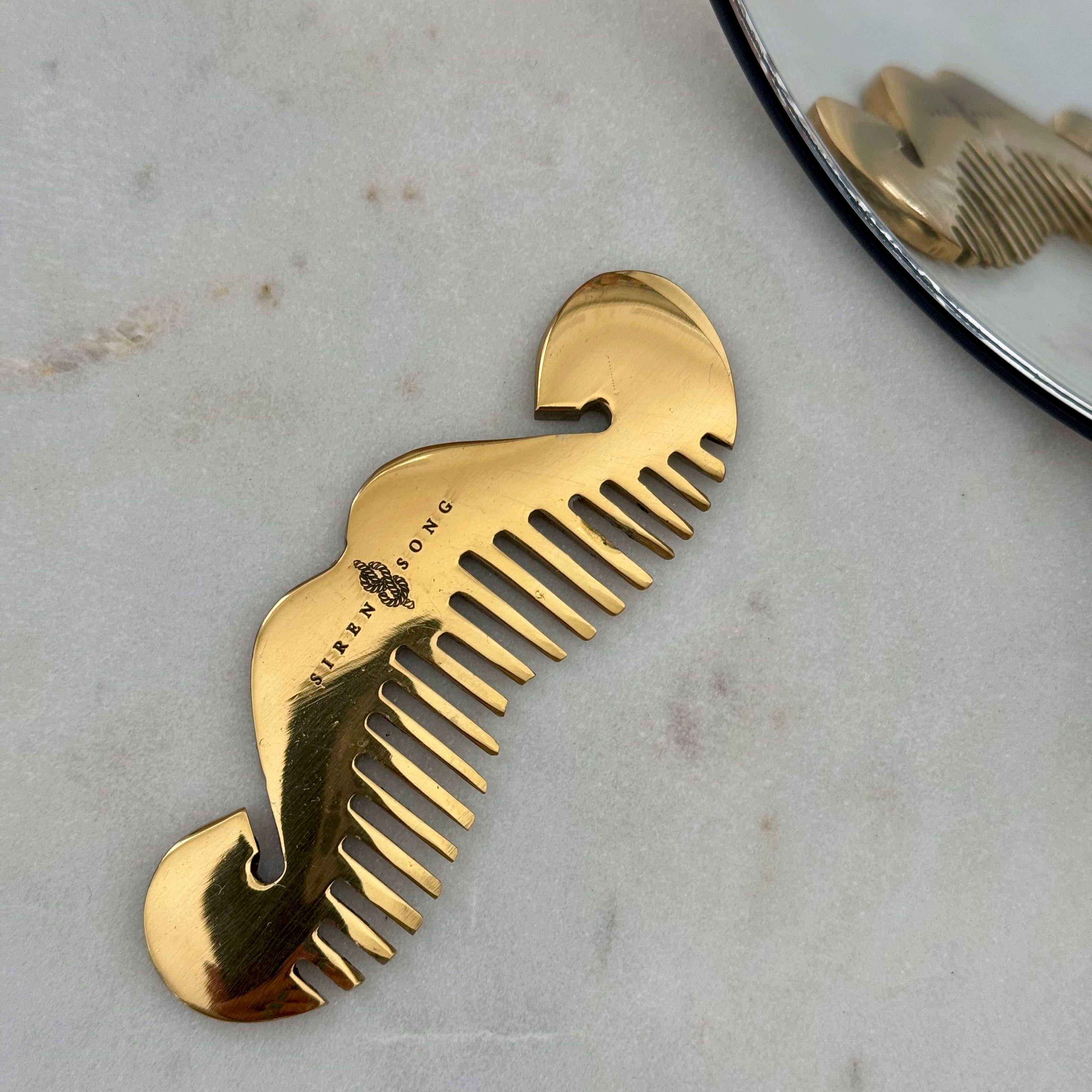 Brass Mustache Comb