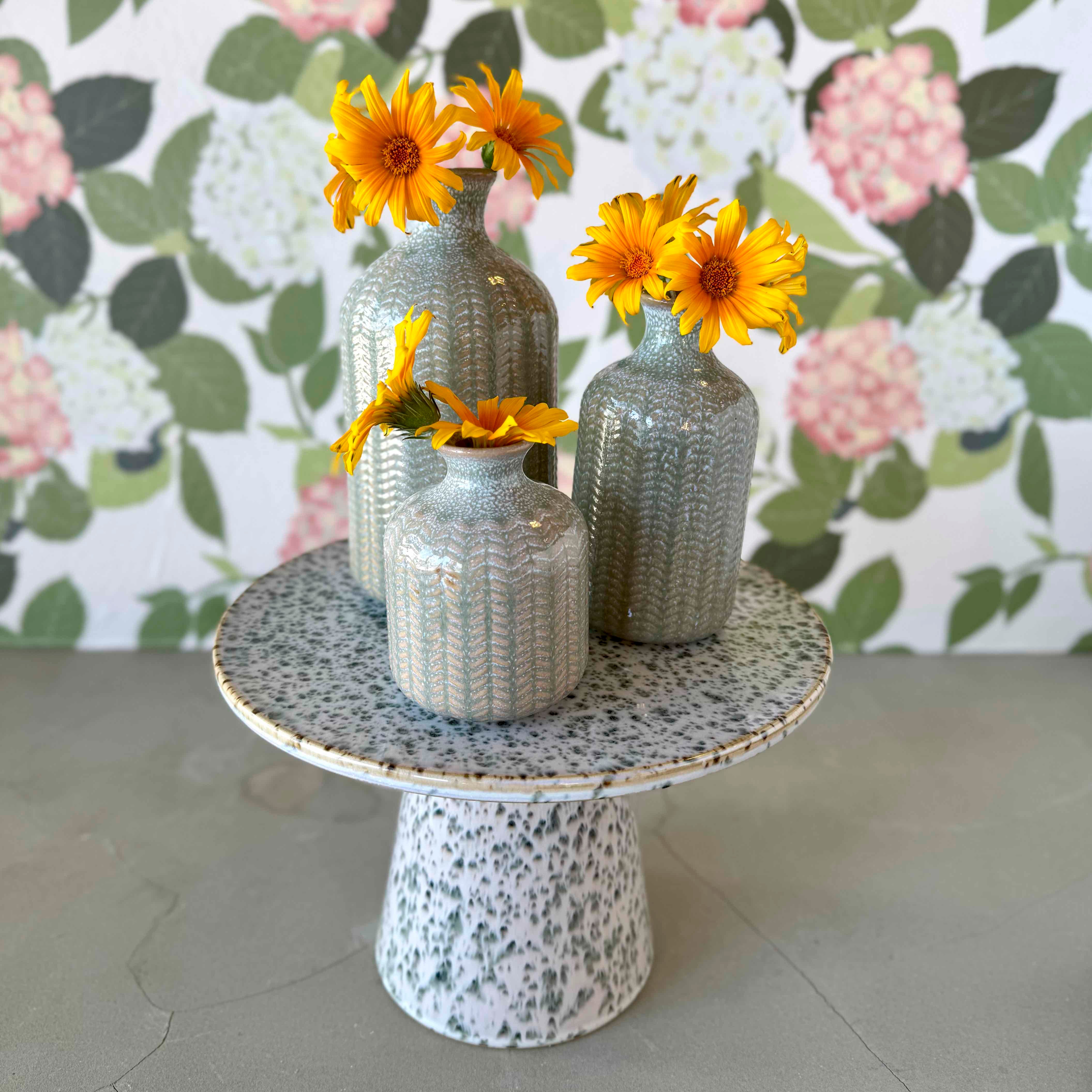 Squama Stoneware Vases Set of 3