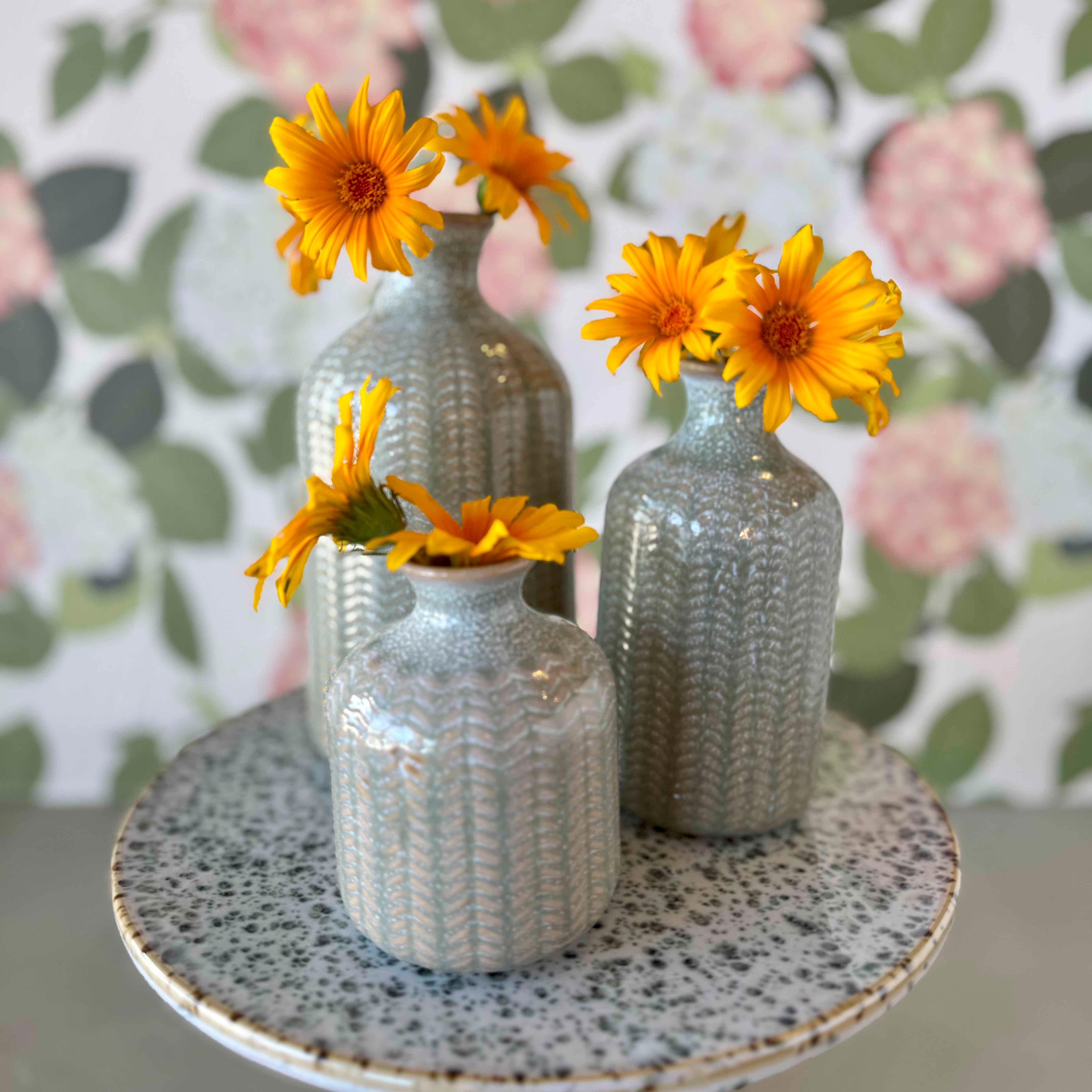 Squama Stoneware Vases Set of 3